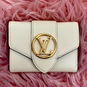 Louis Vuitton Calfskin Pont9 Compact Wallet Creme